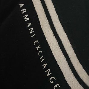 Gorgeous black and white striped Armani exchange sweater with zipper